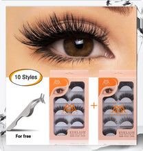 Load image into Gallery viewer, 10 Pairs False Reusable 3D Handmade Eyelashes Set for Natural Look