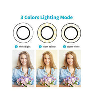 Load image into Gallery viewer, LED Selfie Ring Light with Cell Phone Holder Stand for Live Stream and Makeup Application