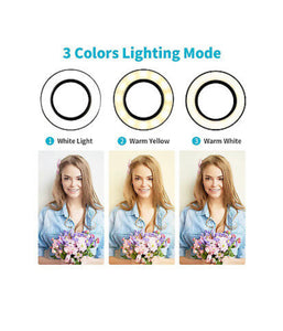 LED Selfie Ring Light with Cell Phone Holder Stand for Live Stream and Makeup Application